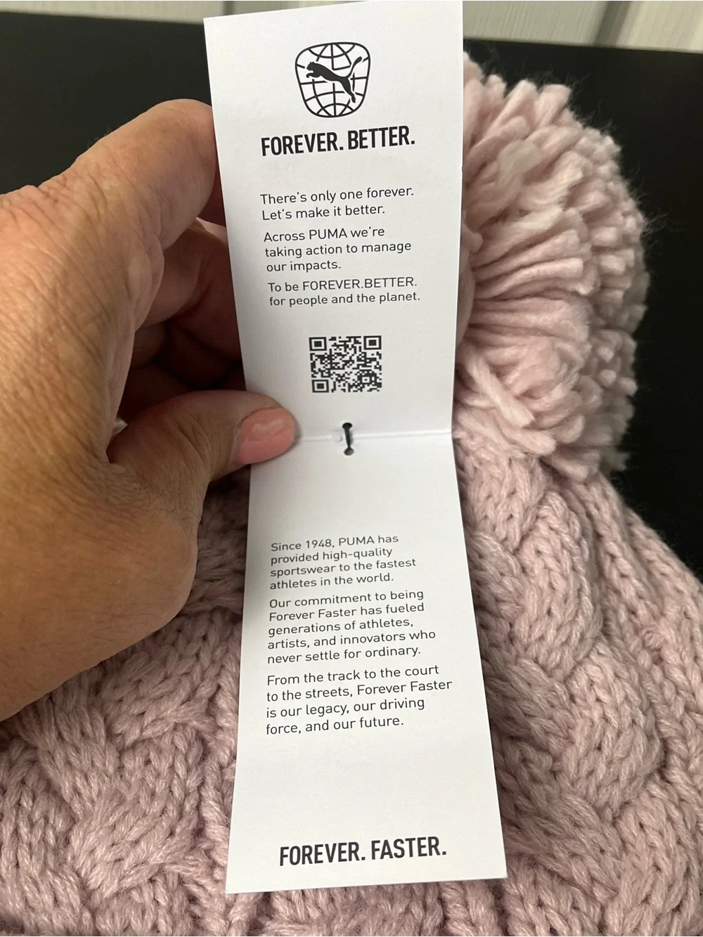 Puma Pink Knit Beanie